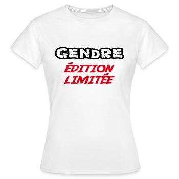 Limited edition GENDRE - Women's T-Shirt - white - Front - AI Model Female 172 dark (172cm)