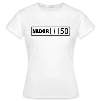 Plaque d’immatriculation Nador ا 50 - T-shirt Femme - blanc - Devant - AI Model Female 172 dark (172cm)
