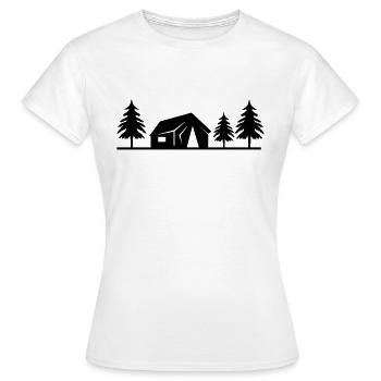 cabane dans la forêt - T-shirt Femme - blanc - Devant - AI Model Female 172 dark (172cm)