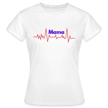 Mama Herzschlag 2 - Frauen T-Shirt - Weiß - Vorne - AI Model Female 172 dark (172cm)