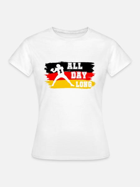 All Day Long DE - Frauen T-Shirt - Weiß