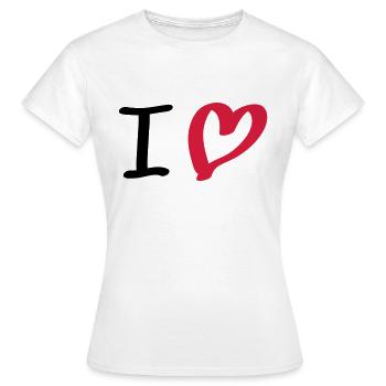 i love - T-shirt Femme - blanc - Devant - AI Model Female 172 dark (172cm)