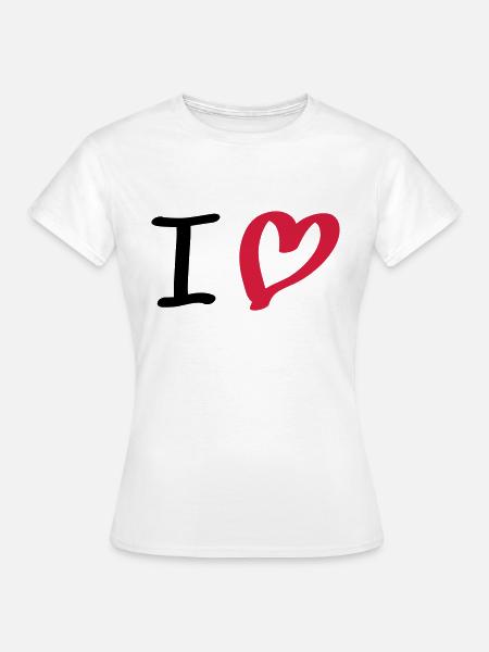 liefde hart - T-shirt dam - vit