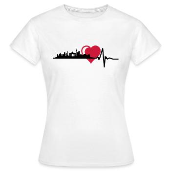 Berlin Skyline Zentral Herz Puls - Frauen T-Shirt - Weiß - Vorne - AI Model Female 172 dark (172cm)
