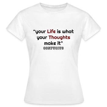 Confucius, citations confucius, citations célèbres, cool C - T-shirt Femme - blanc - Devant - AI Model Female 172 dark (172cm)