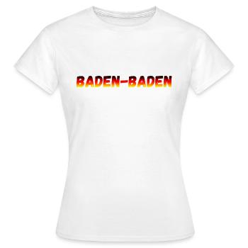Baden Baden - Frauen T-Shirt - Weiß - Vorne - AI Model Female 172 dark (172cm)