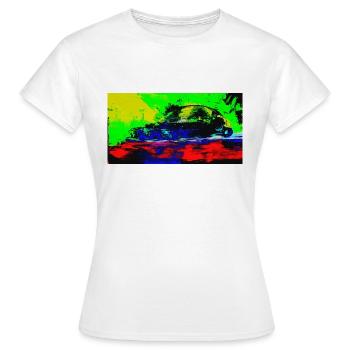 Neon Abstract Retro Car Design Coop Artist BiBi-2 - Frauen T-Shirt - Weiß - Vorne - AI Model Female 172 dark (172cm)