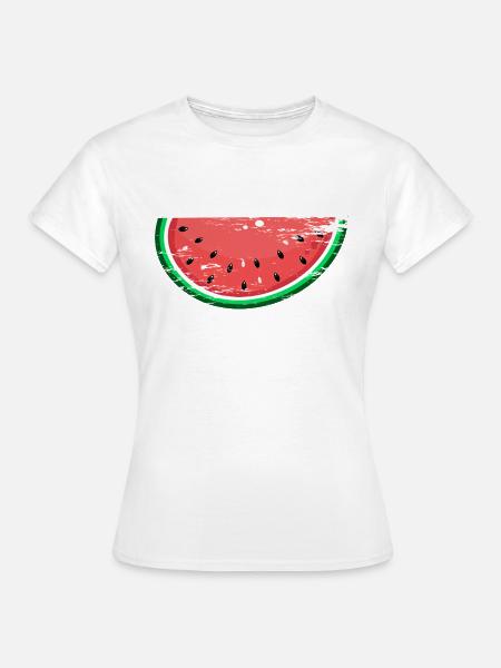 Wassermelone Design Scheibe used - Frauen T-Shirt - Weiß