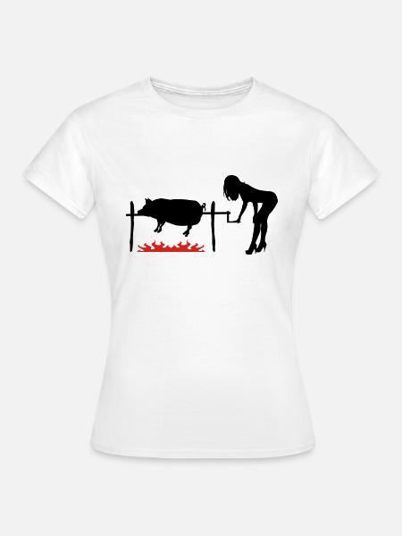Grillschwein - Frauen T-Shirt - Weiß