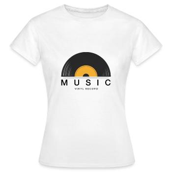 Vinyle phonographe Musique Cadeau - T-shirt Femme - blanc - Devant - AI Model Female 172 dark (172cm)