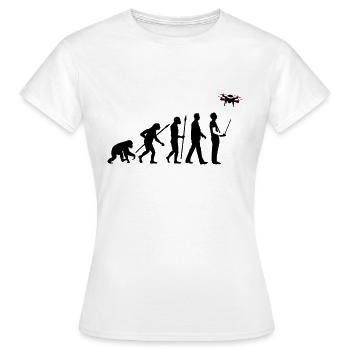 Evolution Modellflieger Drohne 4 Propeller - Frauen T-Shirt - Weiß - Vorne - AI Model Female 172 dark (172cm)