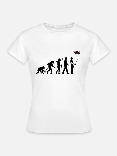Evolution Modellflieger Drohne 4 Propeller - Frauen T-Shirt - Weiß