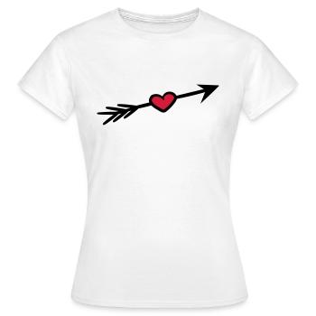 heart arrow love shoot bow shot fall in love - Women's T-Shirt - white - Front - AI Model Female 172 dark (172cm)