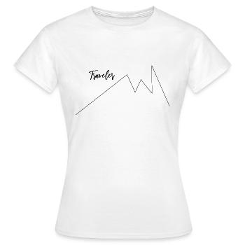 Traveler, Travel, Hiking, Vacation, Travel - Women's T-Shirt - white - Front - AI Model Female 172 dark (172cm)