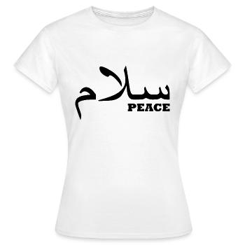Salam / Frieden / Hallo - Frauen T-Shirt - Weiß - Vorne - AI Model Female 172 dark (172cm)