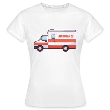 Sanitäter Krankenwagen Art - Frauen T-Shirt - Weiß - Vorne - AI Model Female 172 dark (172cm)