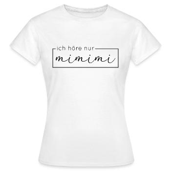 mimimi - Frauen T-Shirt - Weiß - Vorne - AI Model Female 172 dark (172cm)