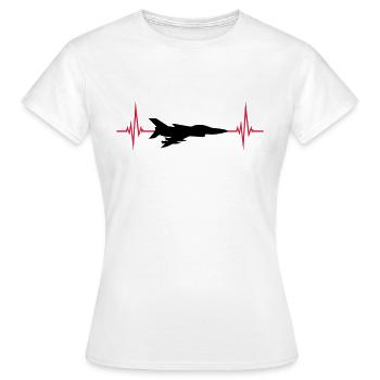 Heartbeat Fighter Jet Jet - Women's T-Shirt - white - Front - AI Model Female 172 dark (172cm)