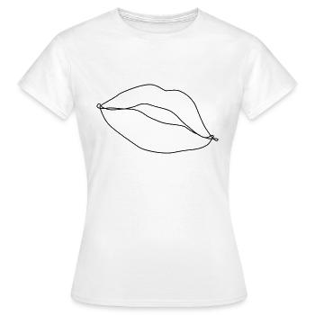 Kussmund Drawing - Women's T-Shirt - white - Front - AI Model Female 172 dark (172cm)