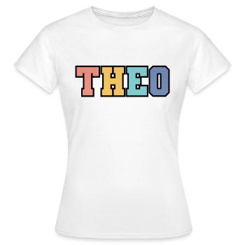 Name - Theo - Frauen T-Shirt - Weiß - Vorne - AI Model Female 172 dark (172cm)