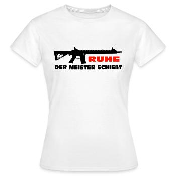 Der Meister Schießt - Schützen Bestseller Shirt - Frauen T-Shirt - Weiß - Vorne - AI Model Female 172 dark (172cm)