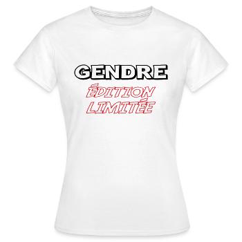 Limited edition GENDRE - Women's T-Shirt - white - Front - AI Model Female 172 dark (172cm)
