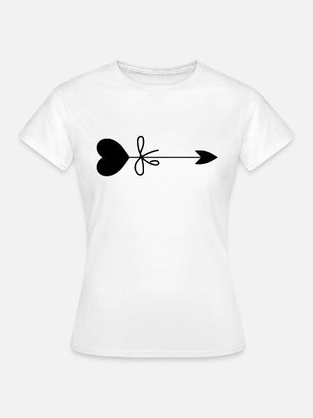 Herz-Pfeil - Frauen T-Shirt - Weiß