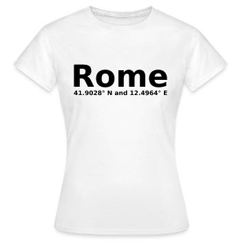 Rome - avec coordonnées géographiques horizontales - T-shirt Femme - blanc - Devant - AI Model Female 172 dark (172cm)