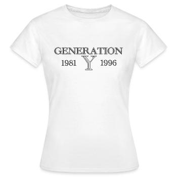 Gen Y 1981 - 1996 Millennials - Frauen T-Shirt - Weiß - Vorne - AI Model Female 172 dark (172cm)