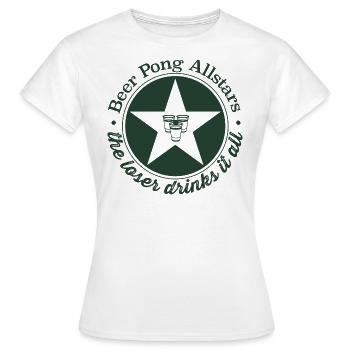 Bière-pong Allstars - T-shirt Femme - blanc - Devant - AI Model Female 172 dark (172cm)