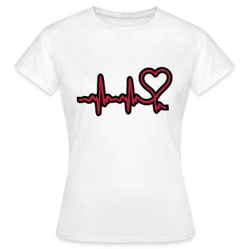 herz frequenz - Frauen T-Shirt - Weiß - Vorne - AI Model Female 172 dark (172cm)