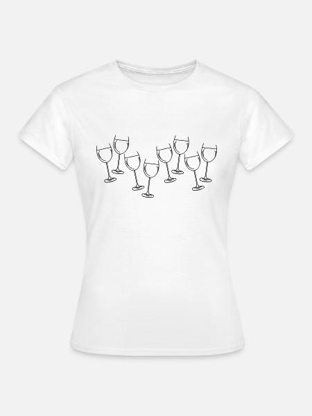 Wein glaeser sekt - Frauen T-Shirt - Weiß
