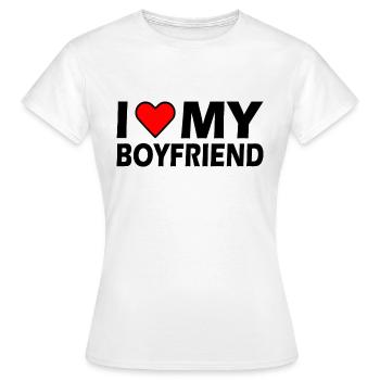 I love my boyfriend - T-shirt Femme - blanc - Devant - AI Model Female 172 dark (172cm)