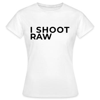 We don't shoot JPEG! - Frauen T-Shirt - Weiß - Vorne - AI Model Female 172 dark (172cm)