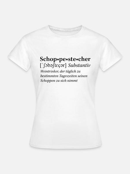 Rheinhessische Mundart "Schobbestecher" - Frauen T-Shirt - Weiß