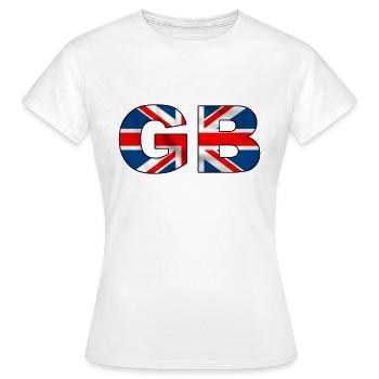 GB Union Jack - Frauen T-Shirt - Weiß - Vorne - AI Model Female 172 dark (172cm)