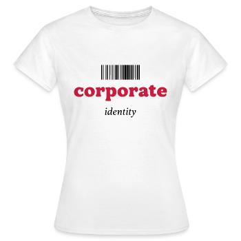 CORPORATE IDENTITY - ANONYM - BARCODE - Frauen T-Shirt - Weiß - Vorne - AI Model Female 172 dark (172cm)