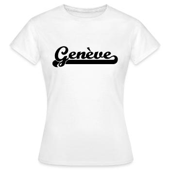 écrit geneve - T-shirt Femme - blanc - Devant - AI Model Female 172 dark (172cm)