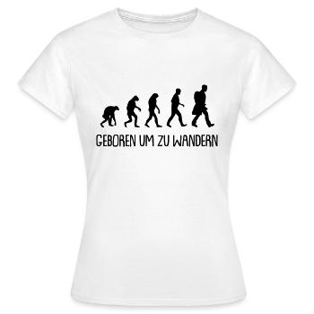 Geboren um zu wandern - Frauen T-Shirt - Weiß - Vorne - AI Model Female 172 dark (172cm)