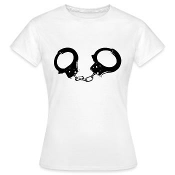 handschellen - Frauen T-Shirt - Weiß - Vorne - AI Model Female 172 dark (172cm)