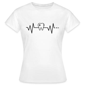 Heartbeat tooth, doctor, dentist, medicine, teeth - Women's T-Shirt - white - Front - AI Model Female 172 dark (172cm)