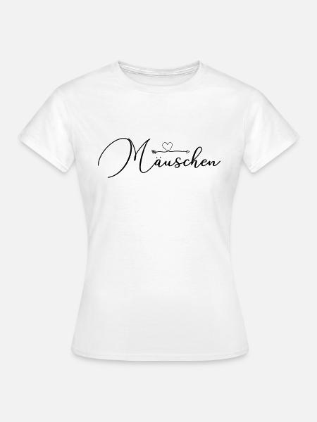 Personalisierbar Maeuschen Herzpfeil - Frauen T-Shirt - Weiß