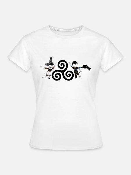 triskel personnages bretons - T-shirt Femme - blanc
