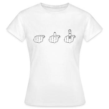 middle finger - Women's T-Shirt - white - Front - AI Model Female 172 dark (172cm)