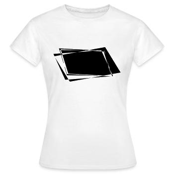 Skewed Background - Women's T-Shirt - white - Front - AI Model Female 172 dark (172cm)