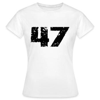 47 Numéro maillot - T-shirt Femme - blanc - Devant - AI Model Female 172 dark (172cm)