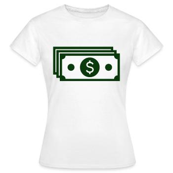 Dollar, millionnaire, facture - T-shirt Femme - blanc - Devant - AI Model Female 172 dark (172cm)