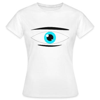 Oeil Manga turquoise - T-shirt Femme - blanc - Devant - AI Model Female 172 dark (172cm)