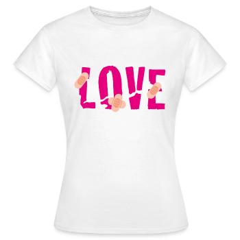 Love pansements - T-shirt Femme - blanc - Devant - AI Model Female 172 dark (172cm)