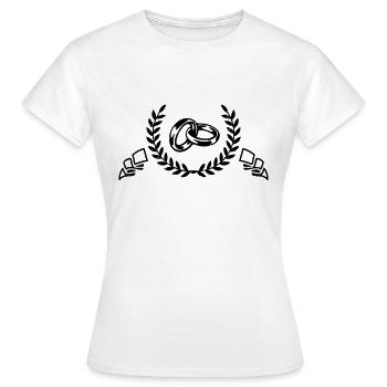 eheringe - Frauen T-Shirt - Weiß - Vorne - AI Model Female 172 dark (172cm)